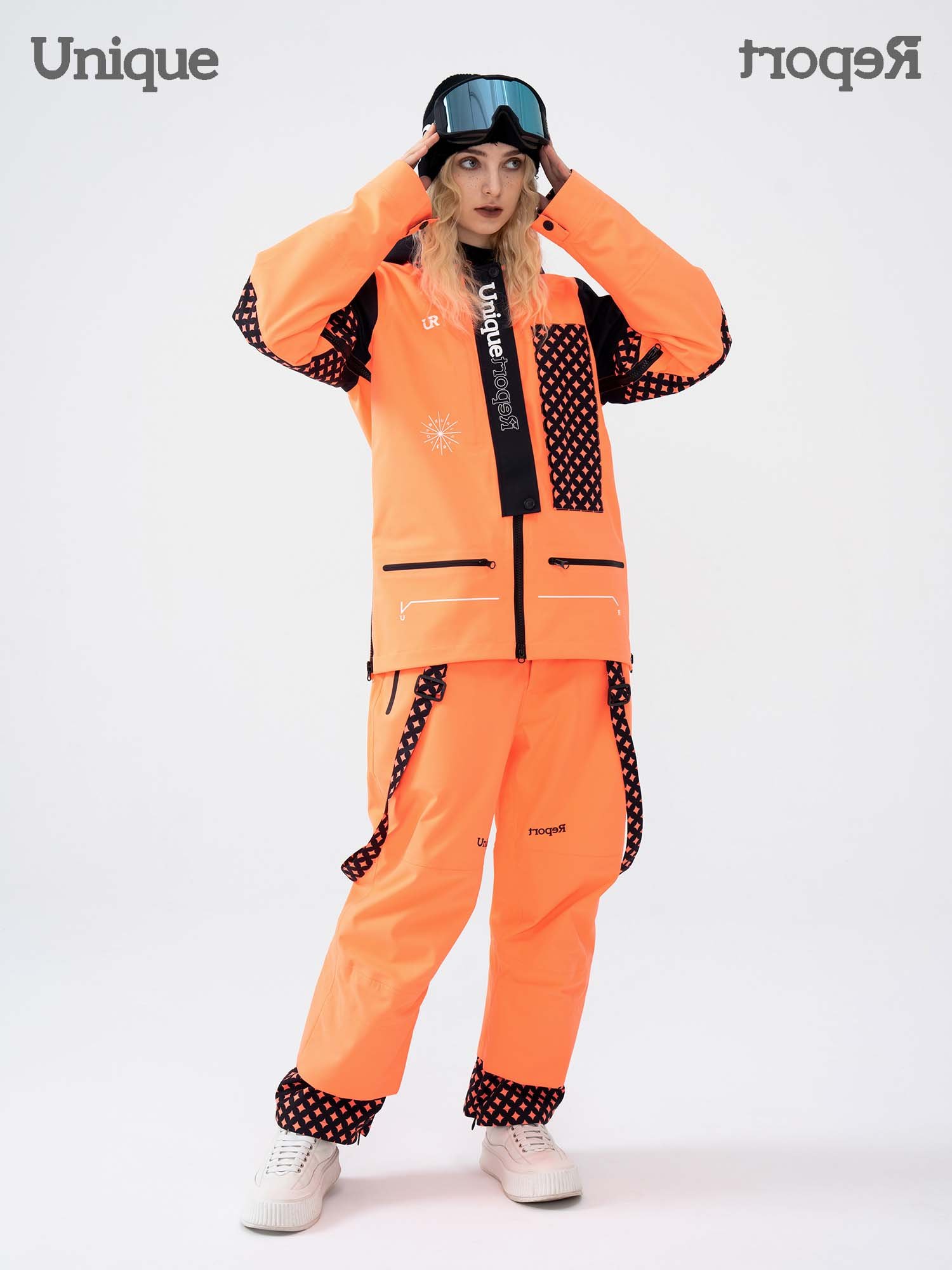fluorescent orange suit